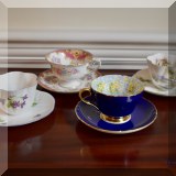 P17. Shelley teacups and saucers. 